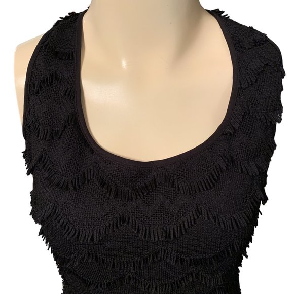 Guess Sleeveless Scallop Fringe Eyelash Lace Mini Dress - Picture 3 of 8